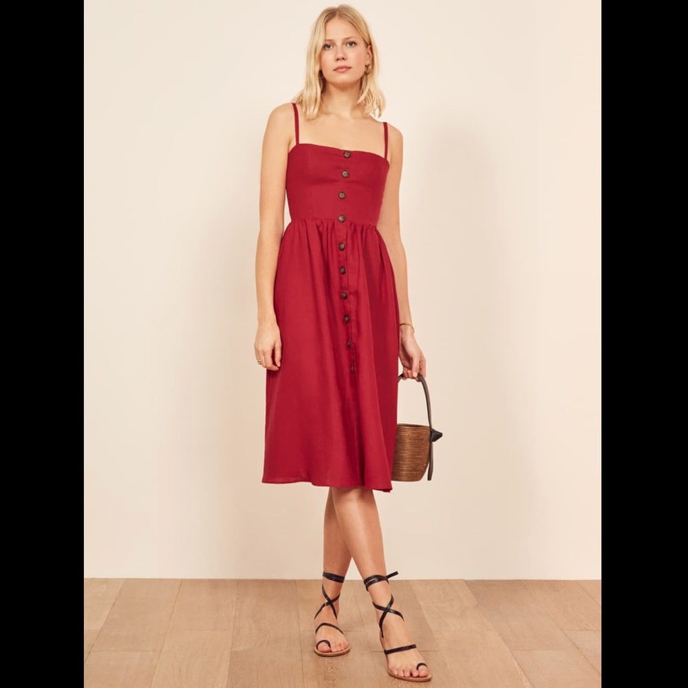 NWT Tori Linen Reformation midi dress